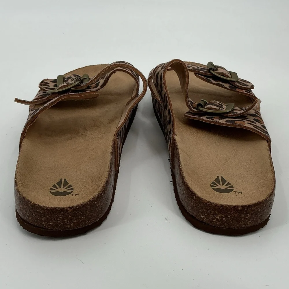 Leopard Print Double Buckle Slide Academy Sandals - Women's